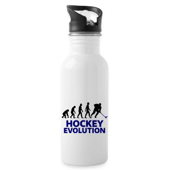Hockey Evolution Spieler Geschenk Cool - Trinkflasche mit integriertem Trinkhalm - Weiß - Rechts