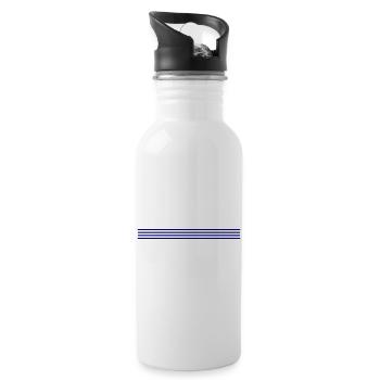 Line strokes icon - Water bottle with straw - white - Right