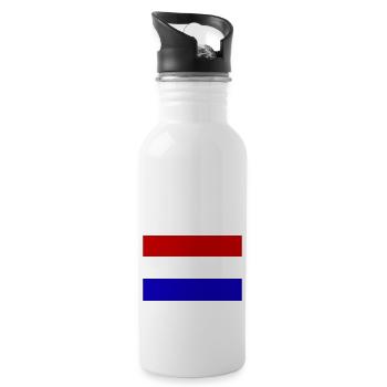 Netherlands flag - Water bottle with straw - white - Right