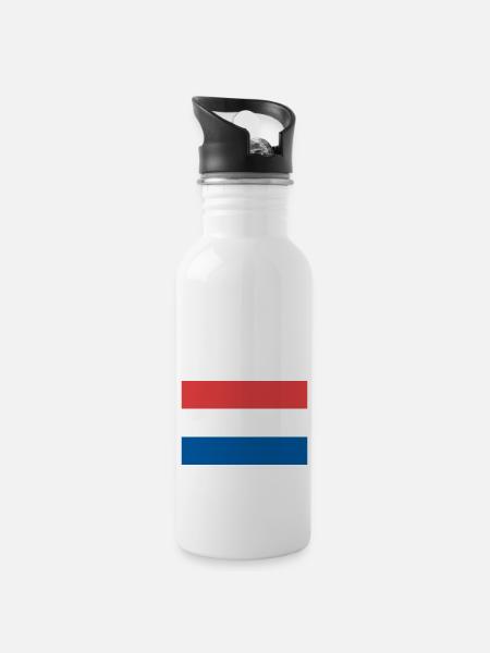 Pays-Bas - Gourde avec paille intégrée - blanc