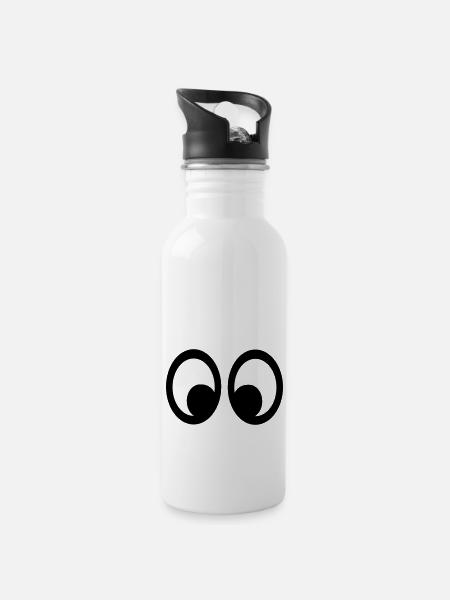 Yeux - Gourde avec paille intégrée - blanc