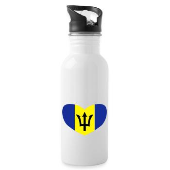 Love Barbados - Water bottle with straw - white - Right