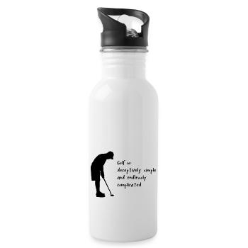 Golf - Trinkflasche mit integriertem Trinkhalm - Weiß - Rechts