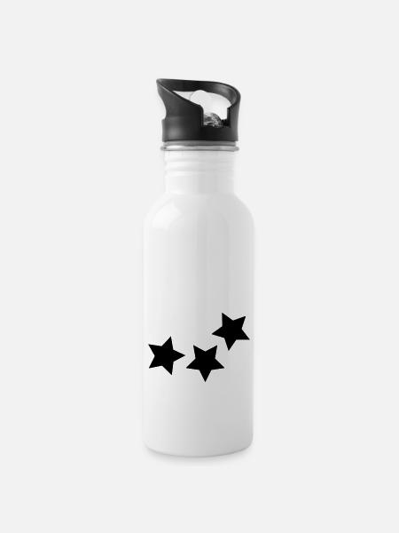 stern - Trinkflasche mit integriertem Trinkhalm - Weiß