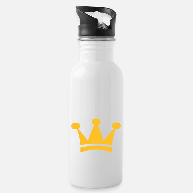 Krone - Trinkflasche mit integriertem Trinkhalm - Weiß