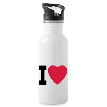 ich liebe ich liebe ich liebe - Trinkflasche mit integriertem Trinkhalm - Weiß - Rechts
