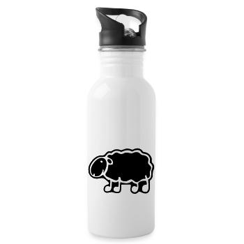 black sheep - Gourde avec paille intégrée - blanc - Droite