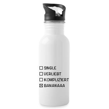 Single Verliebt Kompliziert Bananaaa!!!!!! - Trinkflasche mit integriertem Trinkhalm - Weiß - Rechts