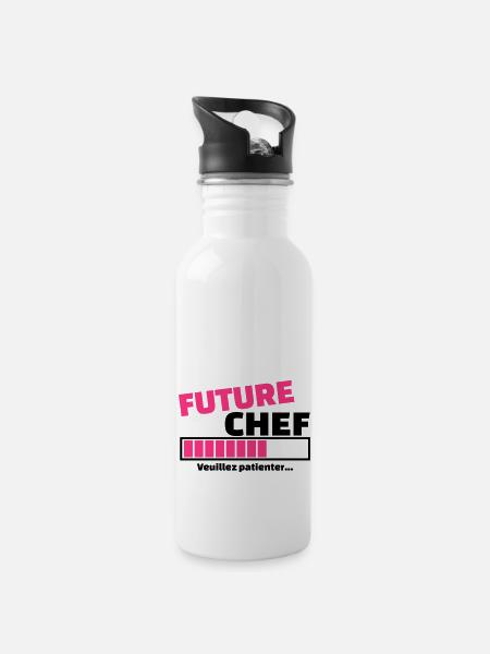 future chef - Gourde avec paille intégrée - blanc