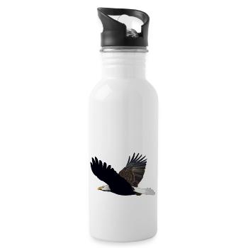 adler eagle bussard falke habicht hawk falcon11 - Gourde avec paille intégrée - blanc - Droite