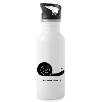 schnegge snail reptile snail darling sweetheart - Water bottle with straw - white - Right