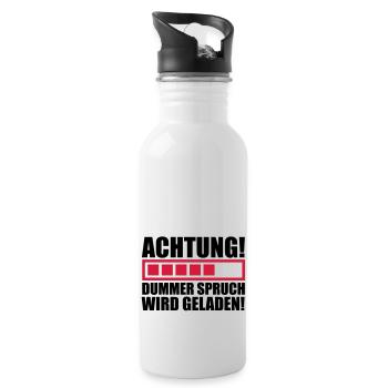 achtung_dummer_spruch_wird_geladen_f2 - Gourde avec paille intégrée - blanc - Droite