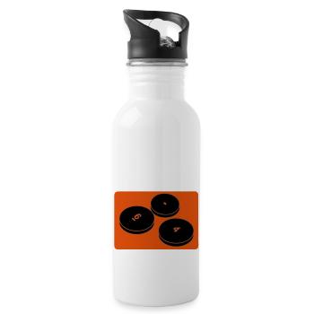 petit2 puck board game club logo - Water bottle with straw - white - Right