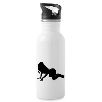 20 pin up - Trinkflasche mit integriertem Trinkhalm - Weiß - Rechts