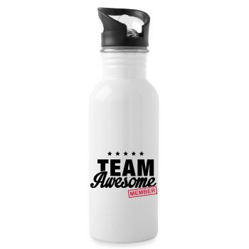 team_awesome_member_f2 - Water bottle with straw - white - Right