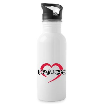 Hearty Dance - Trinkflasche mit integriertem Trinkhalm - Weiß - Rechts