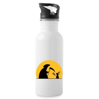 Bunny rabbit carrot death reaper bunny carrot - Water bottle with straw - white - Right