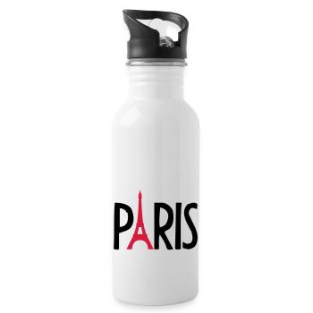 Eiffel Tower France Paris Logo - Trinkflasche mit integriertem Trinkhalm - Weiß - Rechts