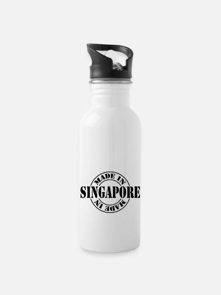 made in singapore m1k2 - Water bottle with straw - white