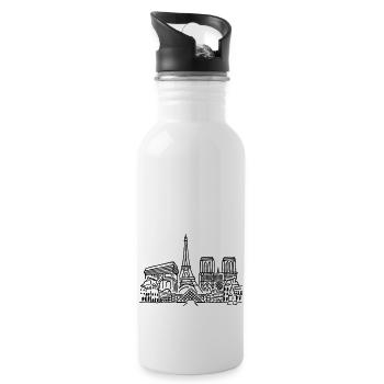 Paris Panorama - Trinkflasche mit integriertem Trinkhalm - Weiß - Rechts