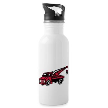 Car toy truck crane tow truck-mounted crane truck - Water bottle with straw - white - Right