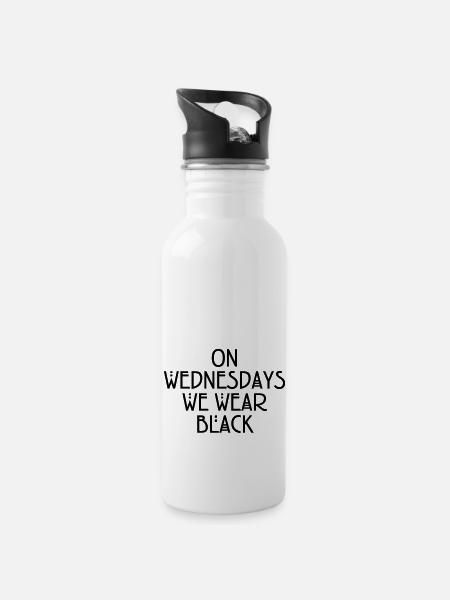 On wednesdays we wear black - Gourde avec paille intégrée - blanc