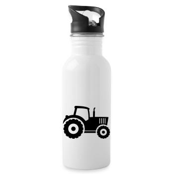 Farm Tractor - Water bottle with straw - white - Right