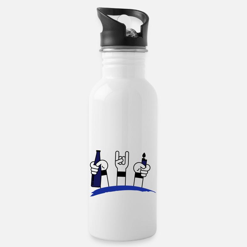 Festival - Trinkflasche mit integriertem Trinkhalm - Weiß