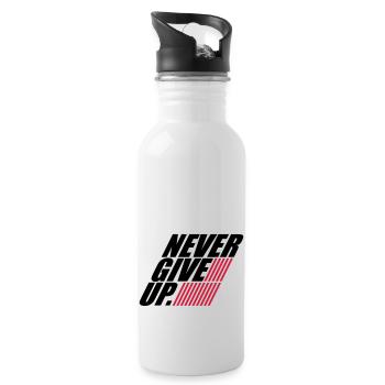stripes design never give up logo never give up - Water bottle with straw - white - Right