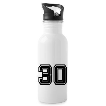 30 - Trinkflasche mit integriertem Trinkhalm - Weiß - Rechts