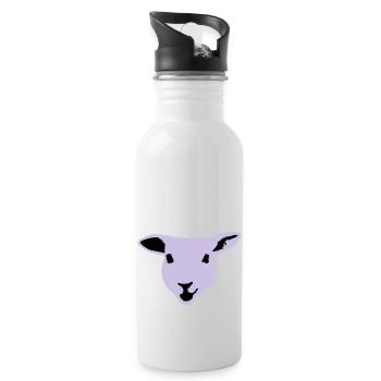 sheep, lamb - Gourde avec paille intégrée - blanc - Droite