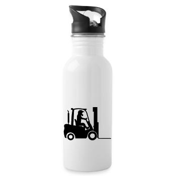 Stapler Gabelstapler - Trinkflasche mit integriertem Trinkhalm - Weiß - Rechts