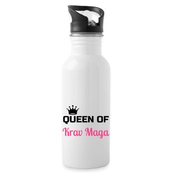 Krav Maga / Krav-Maga / Kampfkunst / Martial Art - Water bottle with straw - white - Right