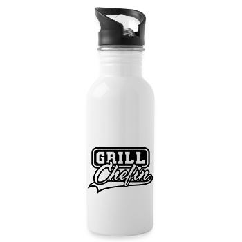 Grill Chefin - Trinkflasche mit integriertem Trinkhalm - Weiß - Rechts