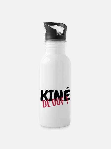 Kinésithérapie / Kiné / Masseur / Docteur - Gourde avec paille intégrée - blanc