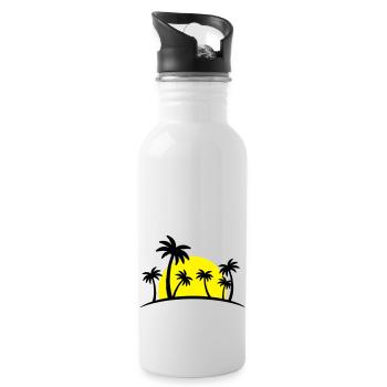 island palm sun - Trinkflasche mit integriertem Trinkhalm - Weiß - Rechts