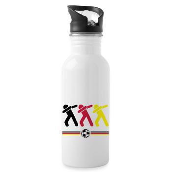 dabbing deutschland fussball - Trinkflasche mit integriertem Trinkhalm - Weiß - Rechts