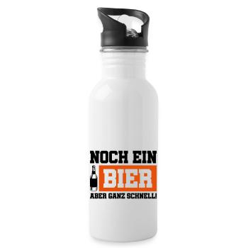 noch ein bier schnell - Trinkflasche mit integriertem Trinkhalm - Weiß - Rechts