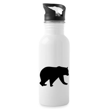 bear design - Trinkflasche mit integriertem Trinkhalm - Weiß - Rechts