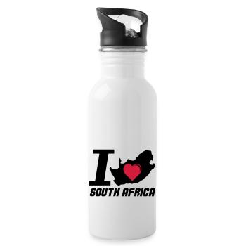 south_africa_i_love_02 - Gourde avec paille intégrée - blanc - Droite