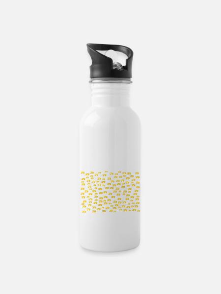Wohnmobile klein gold querformat - Trinkflasche mit integriertem Trinkhalm - Weiß