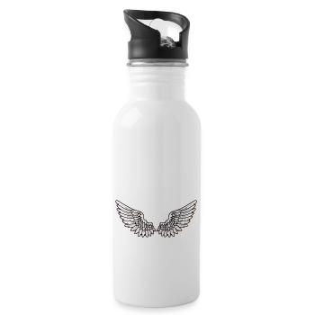 Engelsflügel 7 - Trinkflasche mit integriertem Trinkhalm - Weiß - Rechts