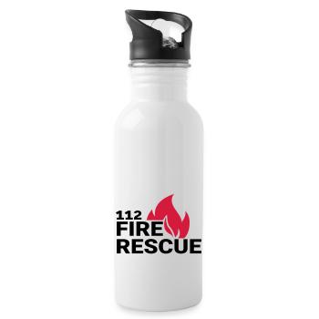 112 firerescue - Water bottle with straw - white - Right