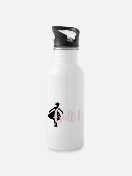 Ballerina - Trinkflasche mit integriertem Trinkhalm - Weiß