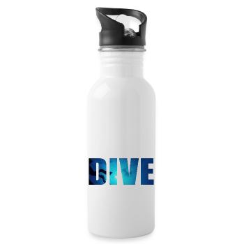 DIVE Unterwasser Taucher - Trinkflasche mit integriertem Trinkhalm - Weiß - Rechts