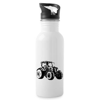 Tracteur - Gourde avec paille intégrée - blanc - Droite
