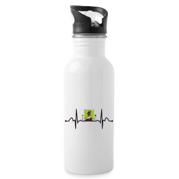 Schauspieler Herzschlag - Trinkflasche mit integriertem Trinkhalm - Weiß - Rechts