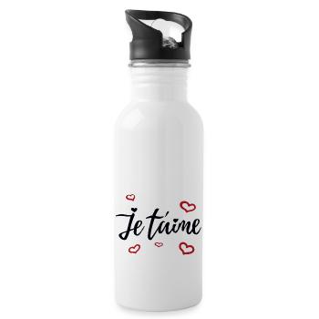 Je taime - Gourde avec paille intégrée - blanc - Droite