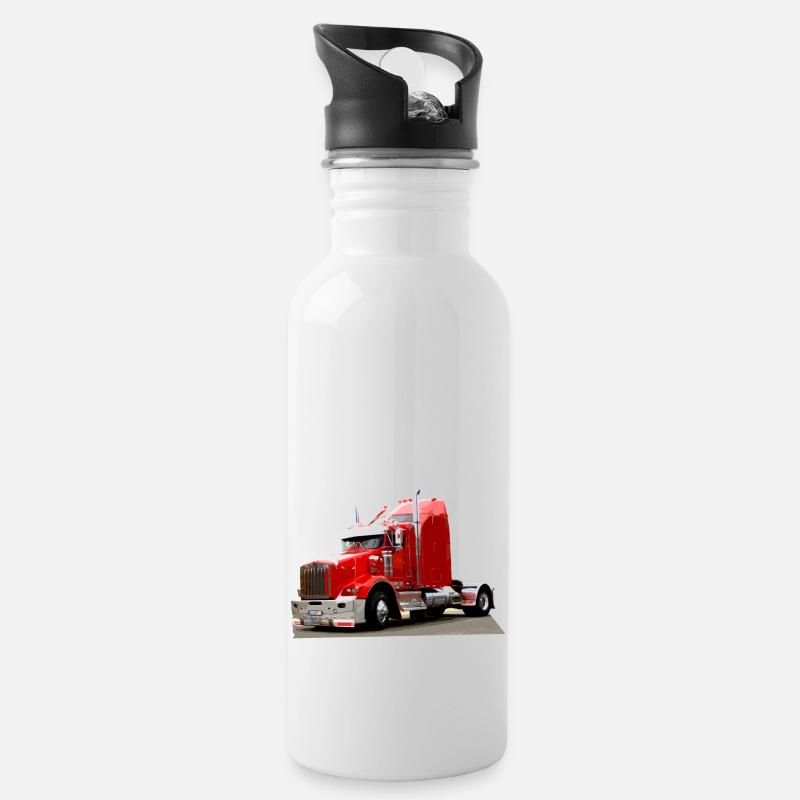 camion rétro américain - Gourde avec paille intégrée - blanc