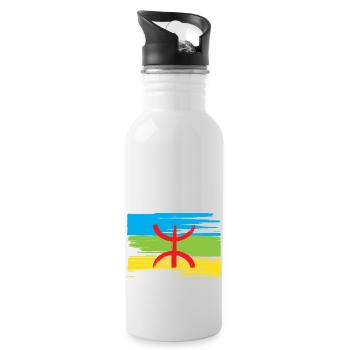 Drapeau Amazigh (Amazigh inside) - Gourde avec paille intégrée - blanc - Droite
